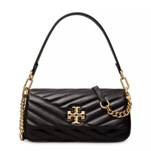 Tory Burch Black and Gold Quilted Shoulder Bag